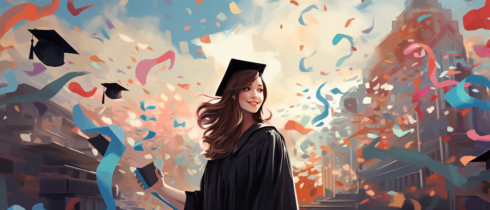 girl after graduating and choosing her postgraduate course