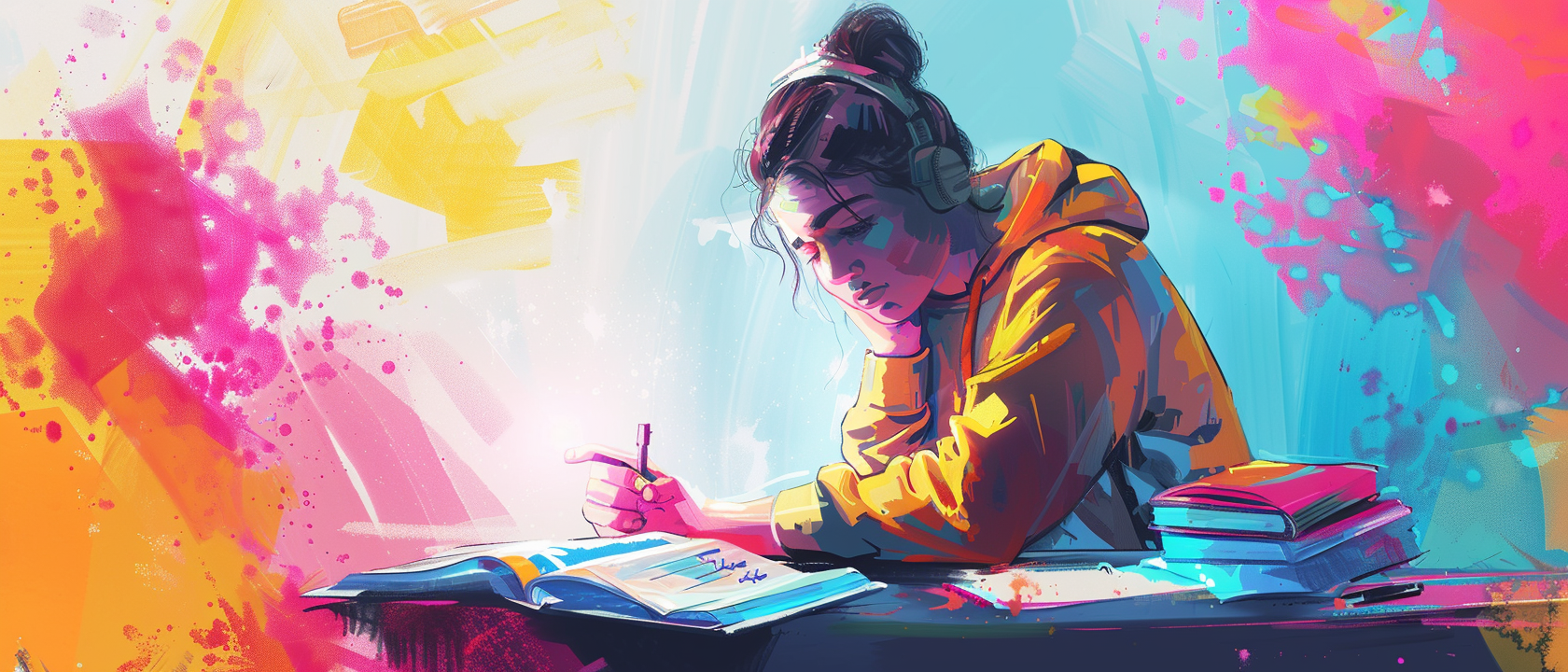 student memorising an essay