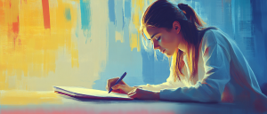 student writing a dissertation proposal