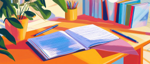 complex sentences on a notebook