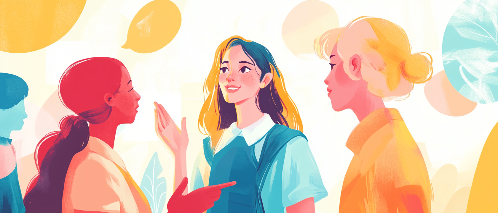 students talking