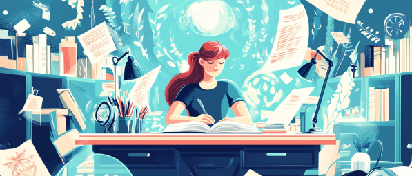 student writing a research paper